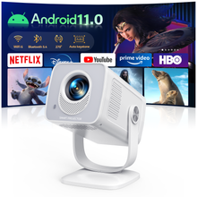 将图片加载到图库查看器,【Built-in Apps | Short Throw】Mini-Projector with WiFi6 and Two-Way Bluetooth5.4, 4K 1080P Support Portable Projector, Auto Keystone 270° Rotation Outdoor Movie Projecteur for Phone/HDMI/TV Stick,White