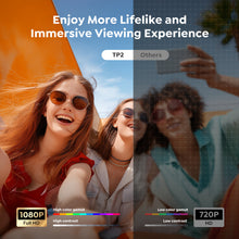 Load image into Gallery viewer, 【Built-in Apps | Short Throw】TP2 Mini-Projector with WiFi6 and Two-Way Bluetooth5.4, 4K 1080P Support Portable Projector, Auto Keystone 270° Rotation Outdoor Movie Projecteur for Phone/HDMI/TV Stick,White