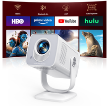 Load image into Gallery viewer, 【Built-in Apps | Short Throw】TP2 Mini-Projector with WiFi6 and Two-Way Bluetooth5.4, 4K 1080P Support Portable Projector, Auto Keystone 270° Rotation Outdoor Movie Projecteur for Phone/HDMI/TV Stick,White