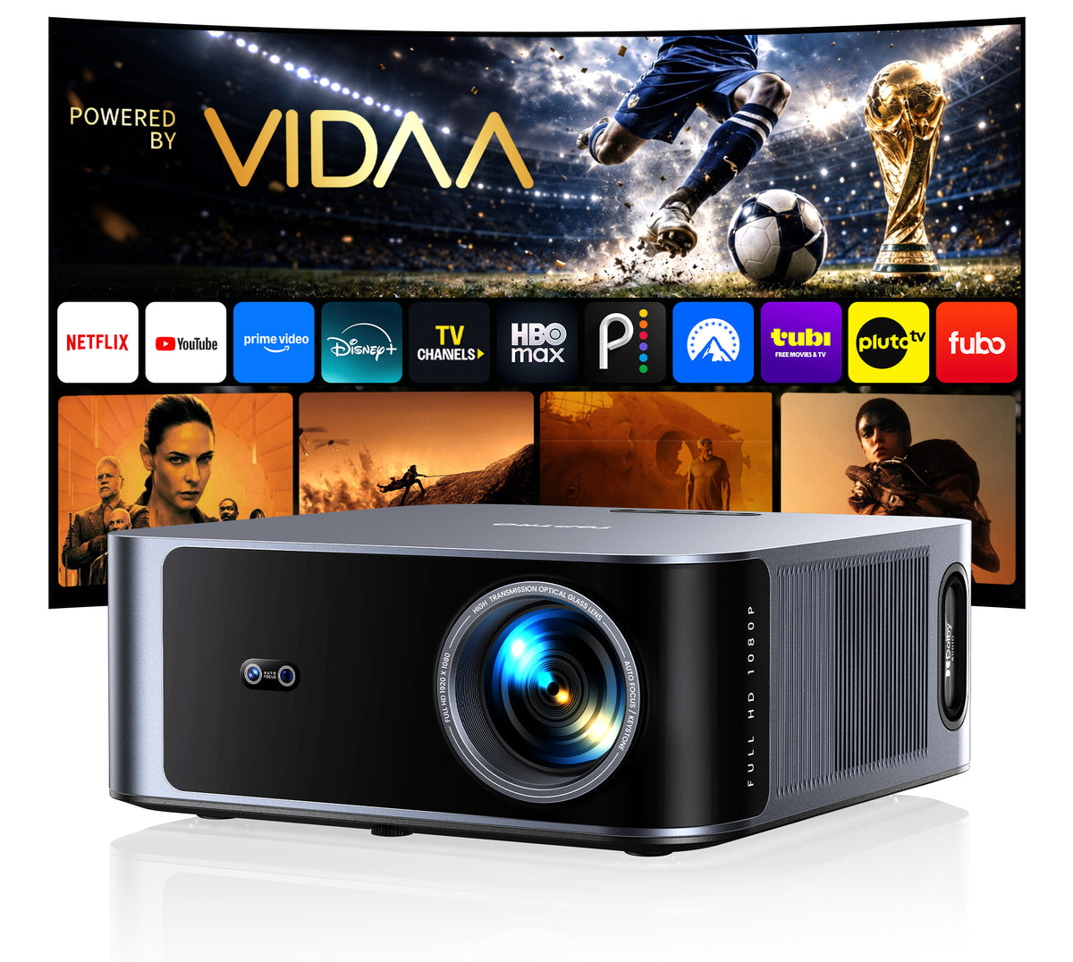 Outdoor-Projector-4K [VIDAA Live TV/40W Dolby] with WiFi6 and