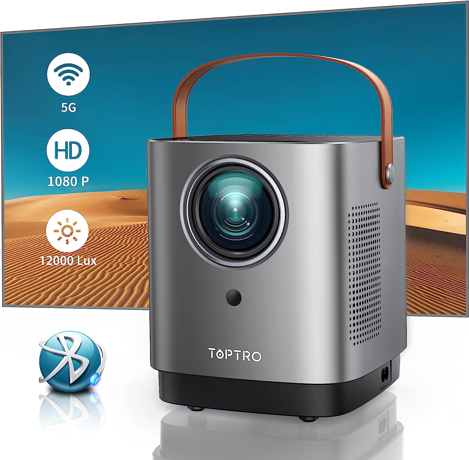 5G WiFi Bluetooth Projector, TOPTRO TR23 Outdoor Projector 1080P Suppo –  Toptro