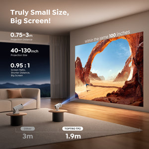 【Built-in Apps | Short Throw】Mini-Projector with WiFi6 and Two-Way Bluetooth5.4, 4K 1080P Support Portable Projector, Auto Keystone 270° Rotation Outdoor Movie Projecteur for Phone/HDMI/TV Stick,White