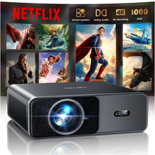 将图片加载到图库查看器，【NetfIix Officially &amp; DoIby Audio】Projector 4K, 1000ANSI Portable Smart Projectors for Home Cinema, Fully Auto Screen Adjustment, TOPTRO FHD 1080P Bluetooth WiFi 6 Bedroom Projector for Smartphone/PS5
