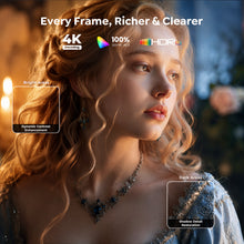 Load image into Gallery viewer, Outdoor-Projector-4K [VIDAA Live TV/40W Dolby] with WiFi6 and Bluetooth Compatible with Netflix, Smart Projector, AI Voice Control &amp; Auto Focus, HDR10, Movie Proyector for Ceiling Home Theater
