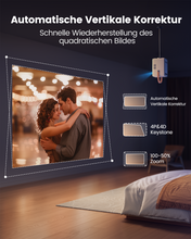 将图片加载到图库查看器，Mini Beamer【Eingebauter Akku &amp; Andriod TV】 Toptro 1080P Full HD Beamer Heimkino mit Elektrischer Fokus, 300 ANSI 720P Native WiFi Bluetooth, 50% Zoom Klein Projektor Outdoor für Android/iOS/USB
