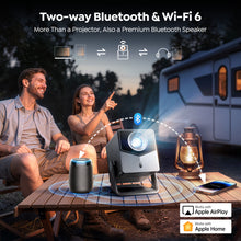 Load image into Gallery viewer, Smart Projector 4K [VIDAA Live TV &amp; 36W Dolby &amp; Voice Control] with WiFi6 and Bluetooth, Short Throw Projector Compatible with Netflix, AI Auto Focus, HDR10, Home Theater Proyector for Outdoor Movies
