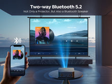 将图片加载到图库查看器，Smart Projector with WiFi 6 and 2-Way Bluetooth, Auto Focus &amp; Keystone, TOPTRO X9 Native 1080P Outdoor Movie Projector, Gray
