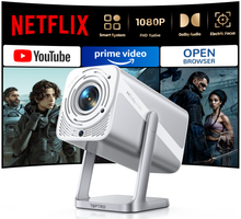 将图片加载到图库查看器，Netflix-Licensed/Dolby Audio 丨Smart Projector 4K with WiFi and 2-Way Bluetooth, Keystone &amp; Electric Focus, Mini Short Throw Projecteur Portatif, TOPTRO TP1 Portable Proyector for Outdoor Home Movie
